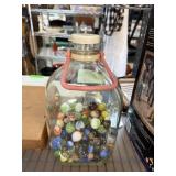 LARGE BOTTLE OF VINTAGE MARBLES