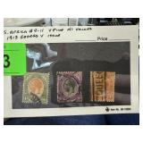 S AFRICA 9-11 HI VAL 1913 GEORGE V ISSUE STAMP