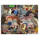 2PC VINTAGE RAGGEDY ANN & ANDY MUSICAL WALL DECOR