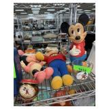 LOT OF MIXED DISNEY ITEMS / VINTAGE CLOCK ETC