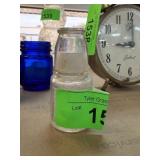 ANTIQUE GLASS BOTTLE W GLASS CUP