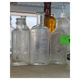 3PC ANTIQUE GLASS BOTTLE LOT