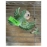 VINTAGE LEFTON MOM & BABY BIRD WALL SCULPTURE