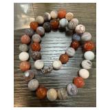 STERLING SILVER POLISHED STONE NECKLACE