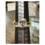 STERLING SILVER SOLITAIRE RING & BAND