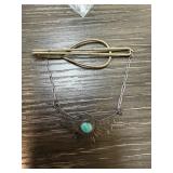 STERLING SILVER TURQUOISE EAGLE TIE CLASP