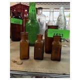 LOT OF AMBER GLASS / TOBACCO JAR