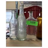 3PC VINTAGE & ANTIQUE GLASS BOTTLES