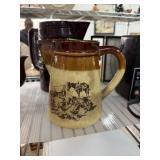 ANTIQUE STONEWARE POTTERY PITCHER