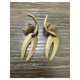 PAIR OF VINTAGE JJ CAT EARRINGS