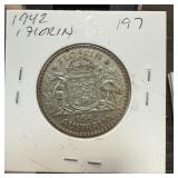 1942 SILVER 1 FLORIN 1942 SILVER 1 FLORIN