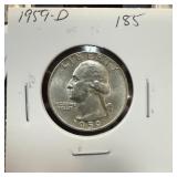 1959-D WASHINGTON SILVER QUARTER HIGH GRADE 1959-D WASHINGTON SILVER QUARTER HIGH GRADE