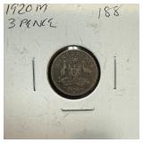 1920-M SILVER 3 PENCE 1920-M SILVER 3 PENCE