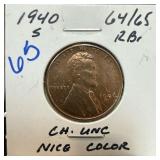 1940-S WHEAT PENNY CENT UNC HIGH GRADE 1940-S WHEAT PENNY CENT UNC HIGH GRADE
