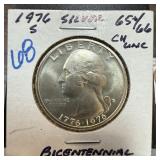 1976-S WASHINGTON SILVER QUARTER UNC BICENTENNIAL 1976-S WASHINGTON SILVER QUARTER UNC BICENTENNIAL