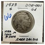 1923-S BUFFALO NICKEL DOUBLE DIE DDO-001 1923-S BUFFALO NICKEL DOUBLE DIE DDO-001