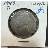 1943-D JEFFERSON SILVER WAR NICKEL 1943-D JEFFERSON SILVER WAR NICKEL