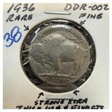 1936 BUFFALO NICKEL DDR-002 1936 BUFFALO NICKEL DDR-002