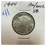 1944 MERCURY SILVER DIME BETTER GRADE 1944 MERCURY SILVER DIME BETTER GRADE