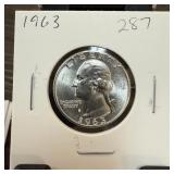 1963 WASHINGTON SILVER QUARTER 1963 WASHINGTON SILVER QUARTER