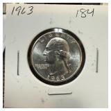 1963 WASHINGTON SILVER QUARTER HIGH GRADE 1963 WASHINGTON SILVER QUARTER HIGH GRADE