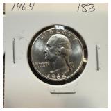 1964 WASHINGTON SILVER QUARTER HIGH GRADE 1964 WASHINGTON SILVER QUARTER HIGH GRADE
