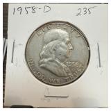 1958-D FRANKLIN SILVER HALF DOLLAR 1958-D FRANKLIN SILVER HALF DOLLAR