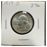 1959-D WASHINGTON SILVER QUARTER 1959-D WASHINGTON SILVER QUARTER
