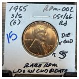 1955-S/S WHEAT PENNY CENT RPM-002 DIE CUD RARE RPM 1955-S/S WHEAT PENNY CENT RPM-002 DIE CUD RARE RPM