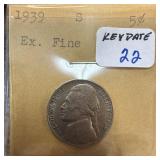1939-S JEFFERSON NICKEL KEY DATE 1939-S JEFFERSON NICKEL KEY DATE