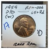 1959-D/D MEMORIAL PENNY CENT RPM-006 1959-D/D MEMORIAL PENNY CENT RPM-006