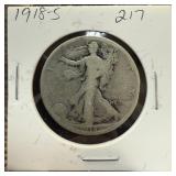 1918-S WALKING LIBERTY SILVER HALF DOLLAR 1918-S WALKING LIBERTY SILVER HALF DOLLAR