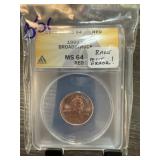 ANACS GRADED MS64 1999 BROADSTRUCK MEMORIAL CENT ANACS GRADED MS64 1999 BROADSTRUCK MEMORIAL CENT