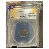 ANACS GRADED 1945-S MS64 MERCURY SILVER DIME ANACS GRADED 1945-S MS64 MERCURY SILVER DIME