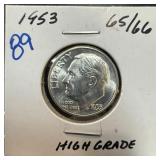 1953 ROOSEVELT SILVER DIME HIGH GRADE 1953 ROOSEVELT SILVER DIME HIGH GRADE