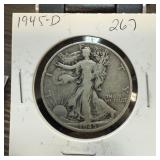 1945-D WALKING LIBERTY SILVER HALF DOLLAR 1945-D WALKING LIBERTY SILVER HALF DOLLAR