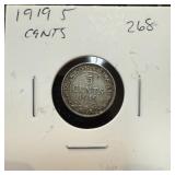 1919 SILVER 5 CENTS CANADA 1919 SILVER 5 CENTS CANADA