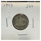 1943 SILVER 6 PENCE 1943 SILVER 6 PENCE