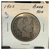 1902 BARBER SILVER HALF DOLLAR 1902 BARBER SILVER HALF DOLLAR