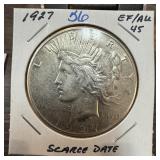 1927 PEACE SILVER DOLLAR SCARCE DATE 1927 PEACE SILVER DOLLAR SCARCE DATE