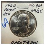 1960 PROOF REV WASHINGTON QUARTER T-B REVERSE 1960 PROOF REV WASHINGTON QUARTER T-B REVERSE
