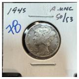 1945 MERCURY SILVER DIME BETTER 1945 MERCURY SILVER DIME BETTER