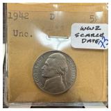 1942-D JEFFERSON NICKEL BETTER GRADE 1942-D JEFFERSON NICKEL BETTER GRADE