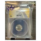ANACS GRADED MS66 1947-D ROOSEVELT SILVER DIME ANACS GRADED MS66 1947-D ROOSEVELT SILVER DIME
