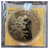 24K GOLD PLATED PROOF HEROISM 9/11 COIN 24K GOLD PLATED PROOF HEROISM 9/11 COIN