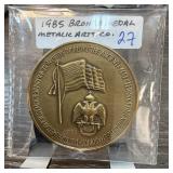 1985 BRONZE MEDAL SCOTTISH RITE / FREEMASONS 1985 BRONZE MEDAL SCOTTISH RITE / FREEMASONS