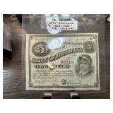1874 LOUISIANA $5 BABY FACE NOTE BETTER GRADE 1874 LOUISIANA $5 BABY FACE NOTE BETTER GRADE