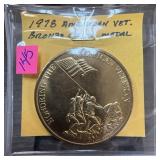 1978 AMERICAN VET BRONZE COMM MEDAL 1978 AMERICAN VET BRONZE COMM MEDAL