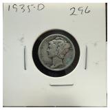1935-D MERCURY SILVER DIME 1935-D MERCURY SILVER DIME