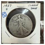 1927-S WALKING LIBERTY SILVER HALF DOLLAR SCARCE 1927-S WALKING LIBERTY SILVER HALF DOLLAR SCARCE